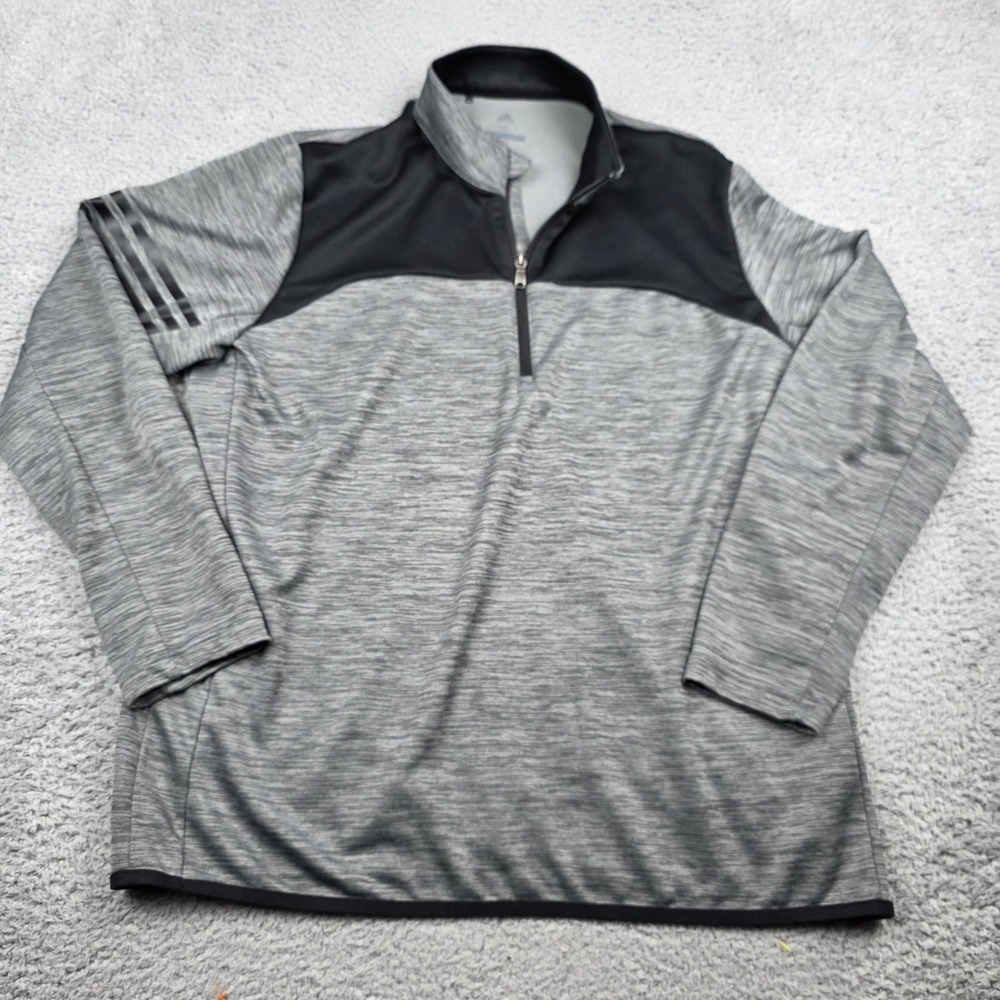 Adidas Golf Mens XL Gray Black 1/4 Zip Pullover Sweatshirt - Picture 2 of 8